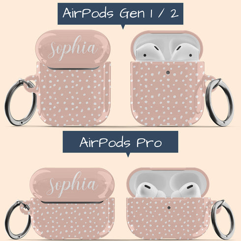 Speckled Polka Dots Custom Name AirPods Case